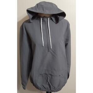 *NWT* Mens S All In Motion Water Wind Res. Half Zip Hoodie Jacket Gray #8y5